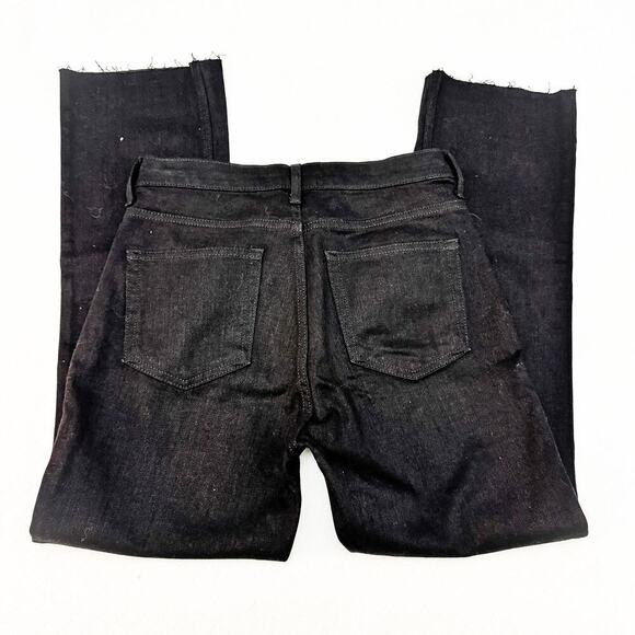 Everlane High Rise Kick Crop Black Denim Jeans Raw Edge Hem Size 26 - Picture 4 of 7